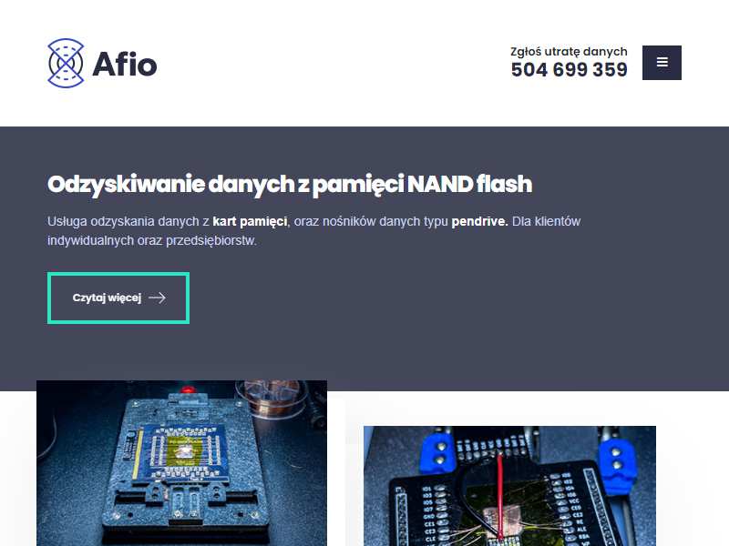 Afio: profesjonalne odzyskiwanie danych z pamięci i z NAND flash 